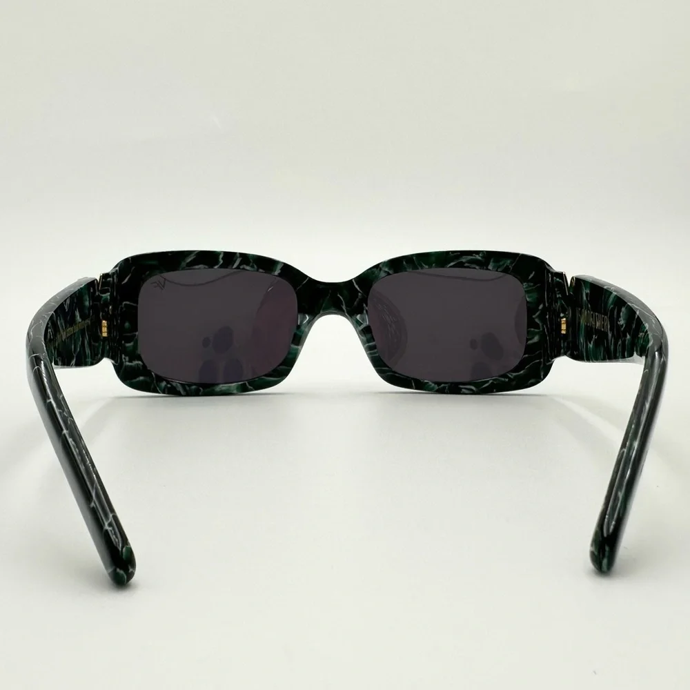 VINTAGE FRAMES COMPANY Vf Godfather Rectangle Sunglasses - Black/Green Marble